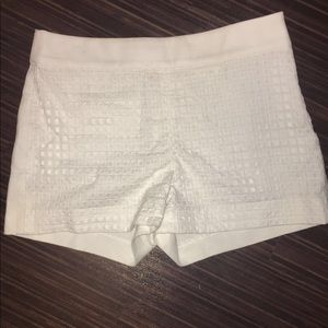 JCREW white textured shorts